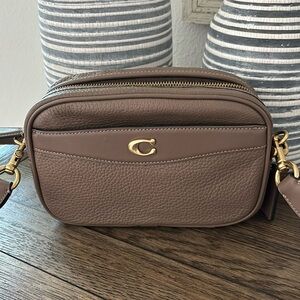Coach Taupe Leather Crossbody Camera Bag NWT